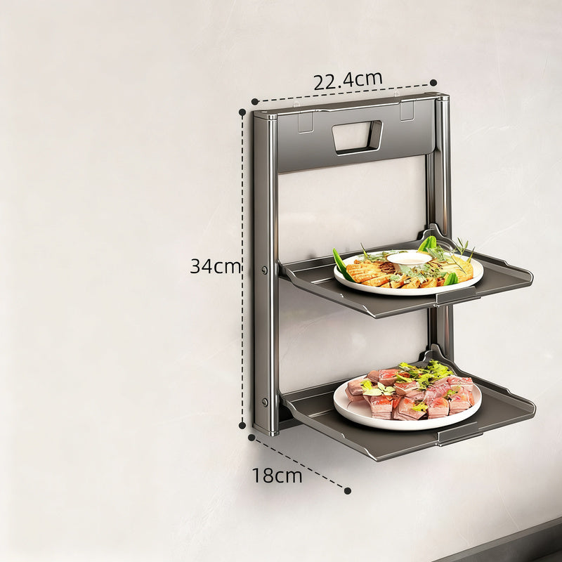 Klappbares Wandregal für Speisevorbereitung, Aluminium