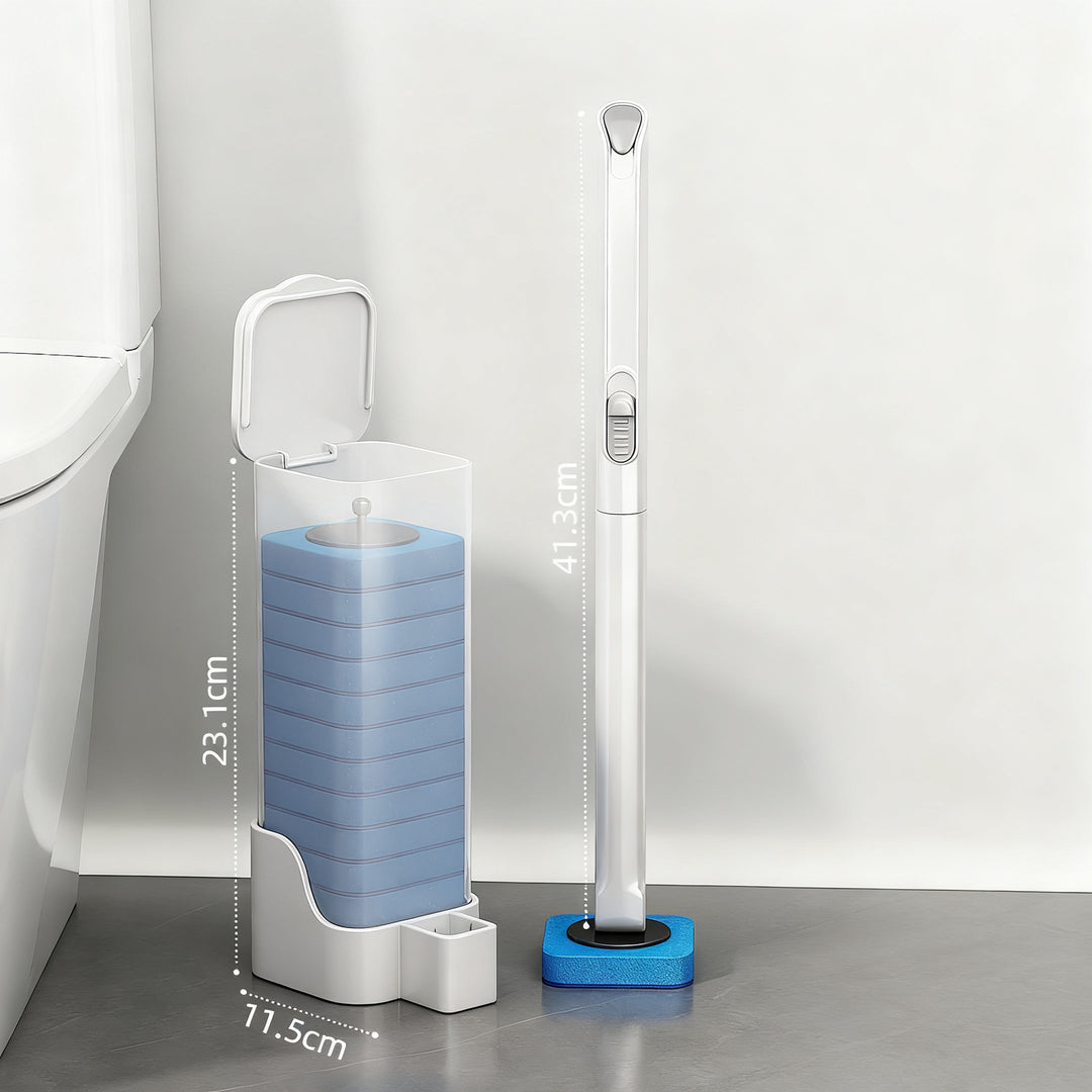 Toilettenbürste mit austauschbaren Schwammköpfen