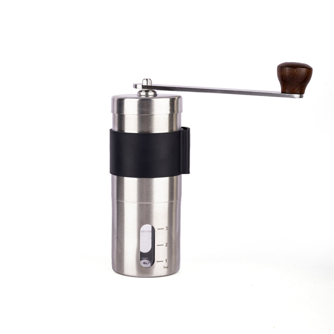 Handkaffeemühle aus Edelstahl mit Keramikmahlwerk