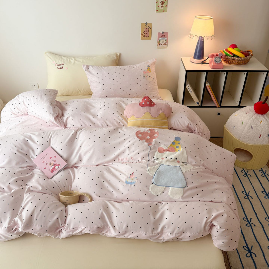 Sommerdecke aus Baumwolle mit Katzenmotiv