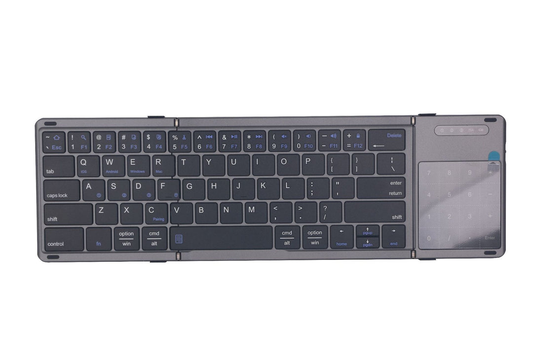 Bluetooth-Tastatur dreiteilig faltbar, 181 × 107 mm