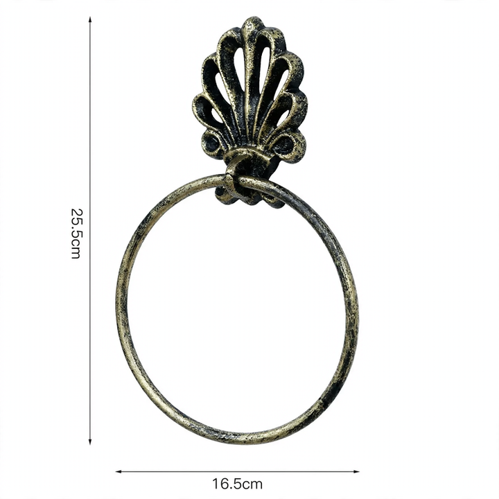 Gusseisen-Handtuchring, Vintage-Stil, schwarz
