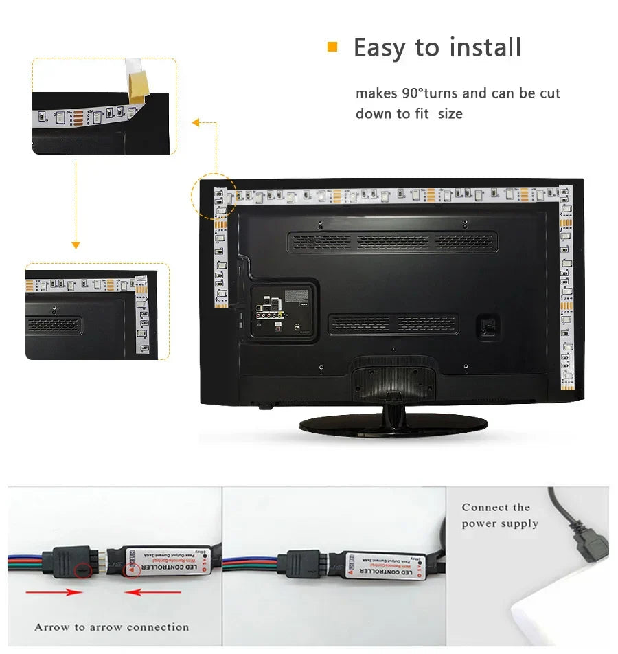 USB LED STRIPE MIT FARBWECHSEL - RGB LICHT FÜR RAUMDEKORATION & TV-HINTERGRUNDBELEUCHTUNG | Karnz