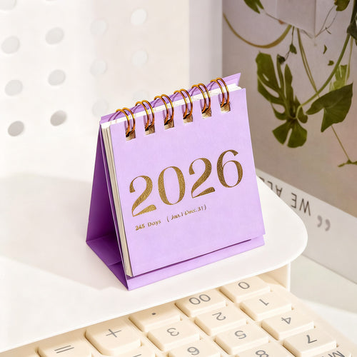 Tischkalender 2026 mit Rosen und Schmetterlingen