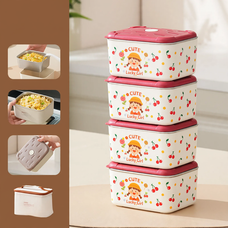Edelstahl-Lunchbox, mehrschichtig, 501–800 ml