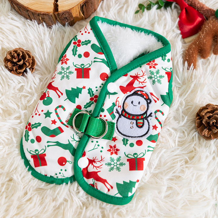 Weihnachts-Weste für kleine Hunde mit Fleecefutter
