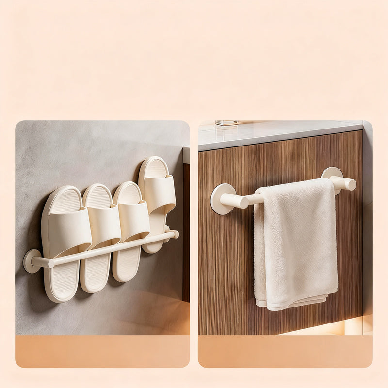 Wandmontiertes Badezimmer-Pantoffelregal ohne Bohren