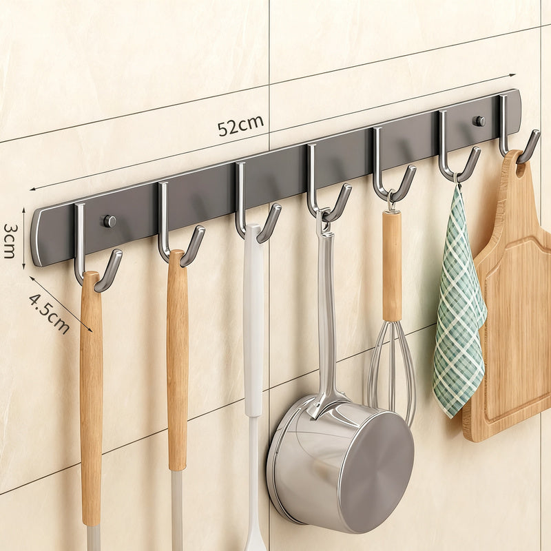 Edelstahl-Küchenhalter mit mehreren Haken