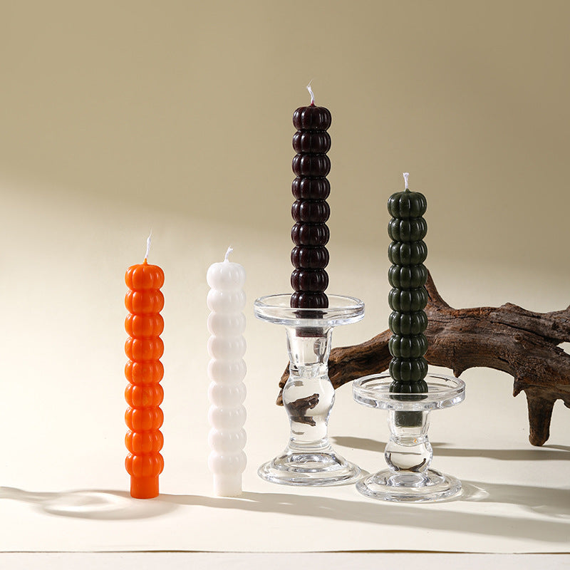 Handgeferti Kürbis-Duftkerze mit langer Stange