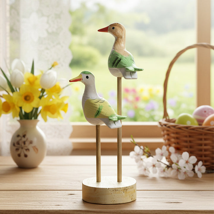 Holz-Vogel Dekofigur, Tischdeko im Neuchinesischen Stil