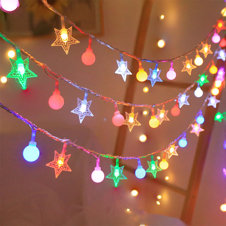 Solar-Lichterkette mit Sternen und Kugeln, 3,5 m