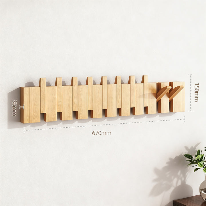 Holz-Wandgarderobe aus Buche, 3–12 Haken