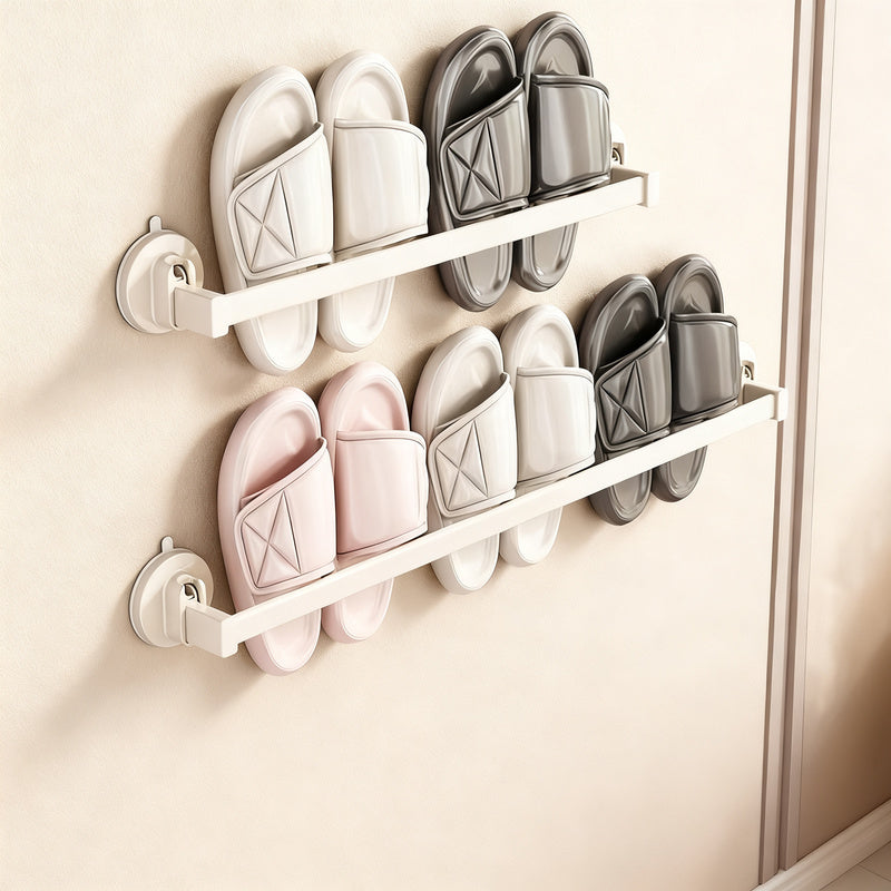Wandmontiertes Pantoffelregal aus Weltraum-Aluminium