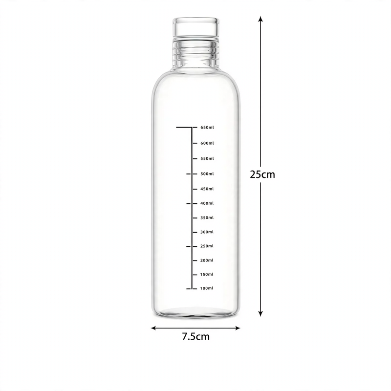 Hochborosilikat-Glasflasche zum Abfüllen, transparent