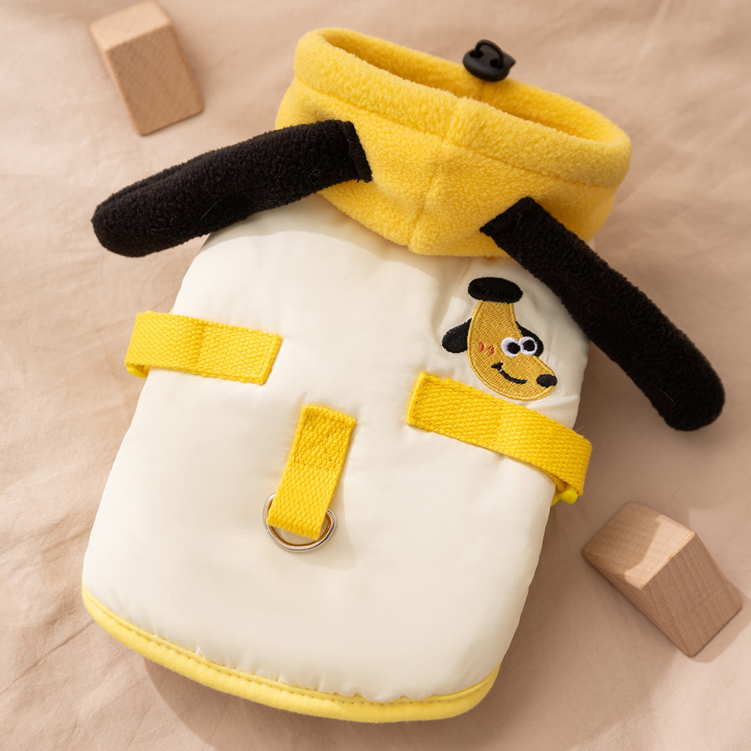 Haustier-Winterjacke mit Kapuze und Stickerei