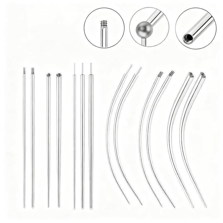 Titan-Piercingstab, flache Basis, Innengewinde