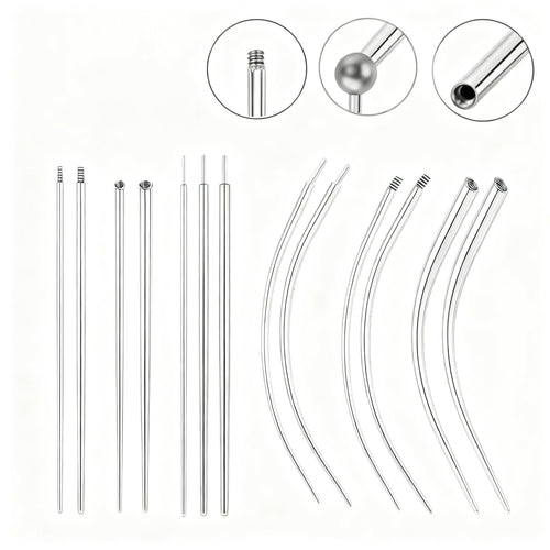 Titan-Piercingstab, flache Basis, Innengewinde