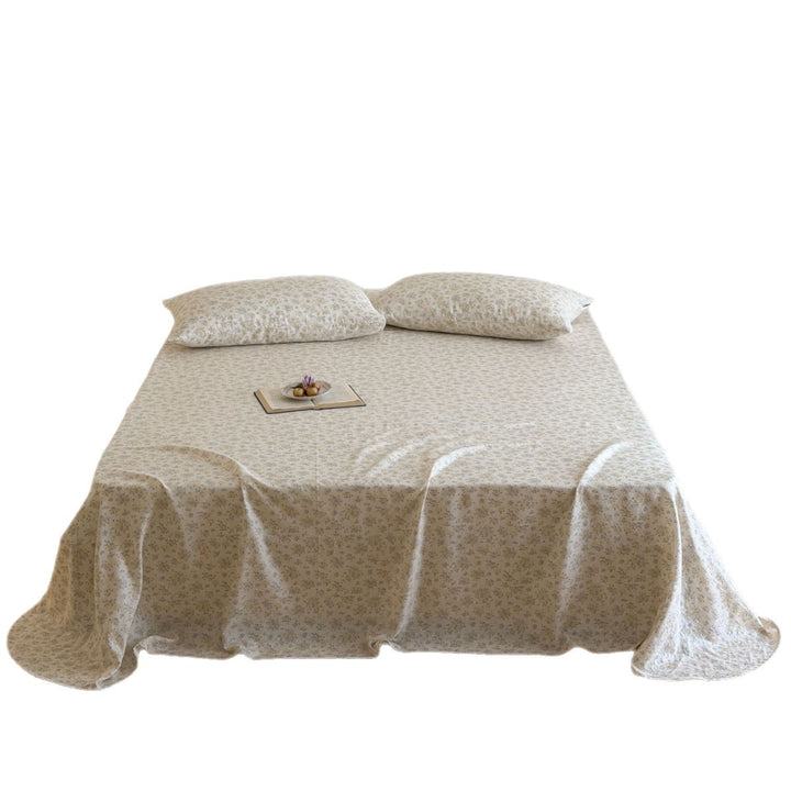 Baumwoll-Doppelgaze-Betttuch mit Blumenmuster