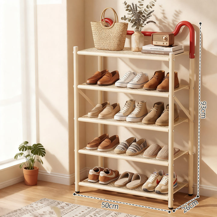 Klappbarer Schuhregal aus Metall, 3–5 Ebenen