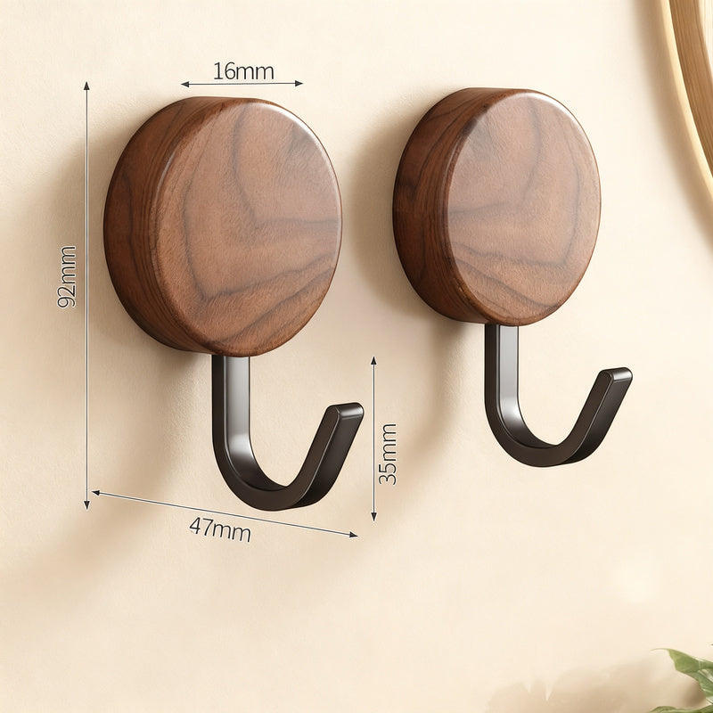 Holzgarderobe mit Klebefläche, Nussbaum-Optik