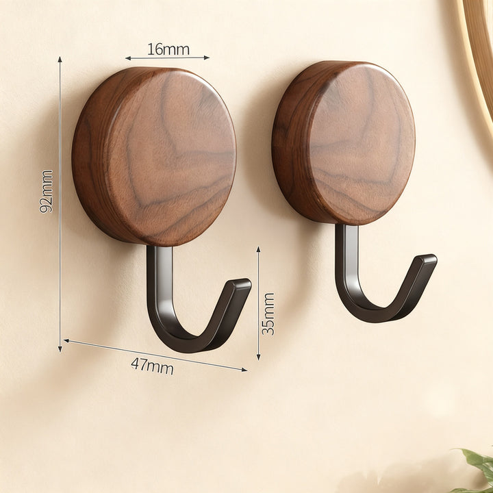 Holzgarderobe mit Klebefläche, Nussbaum-Optik