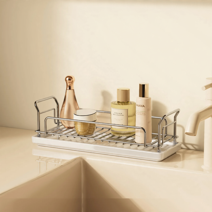 Badezimmer-Regal aus Edelstahl, ein- oder zweilagig