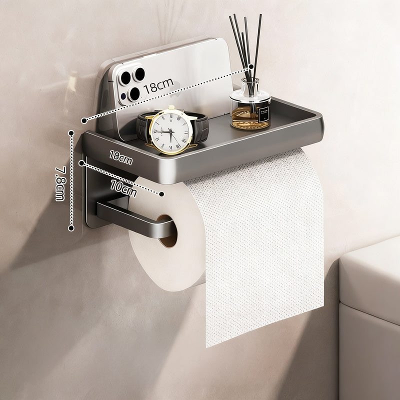 Wandmontierte Toilettenpapierbox aus Weltraum-Aluminium LH0345