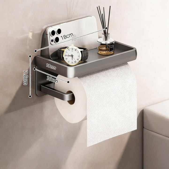 Wandmontierte Toilettenpapierbox aus Weltraum-Aluminium LH0345