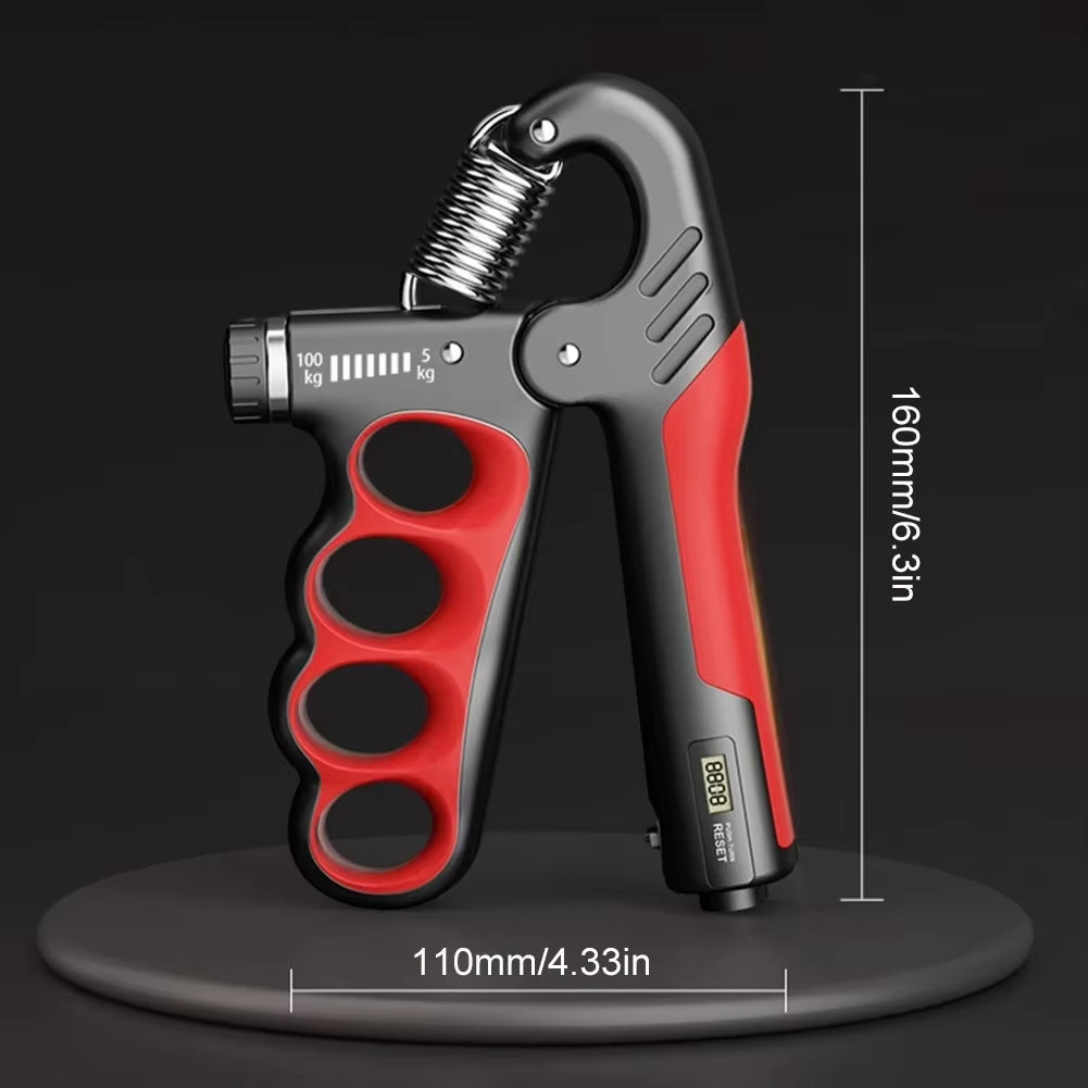 Verstellbarer Handtrainer | 5–100 kg Widerstand | Wiederholungszähler | Rutschfeste Griffe