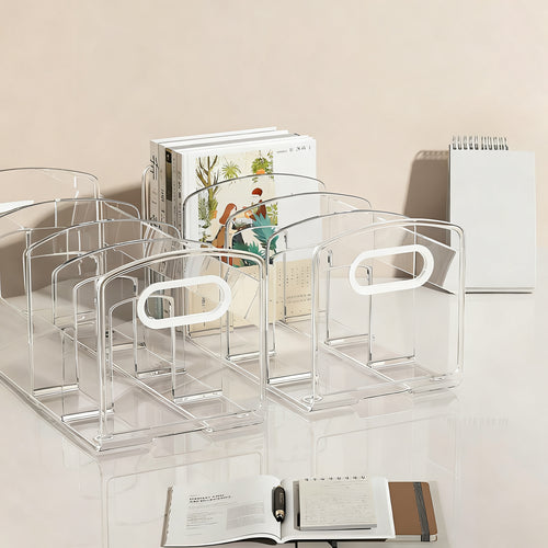 Transparente Bücherablage für Schreibtisch