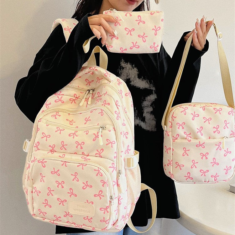 Damen-Rucksack-Set, 3-teilig, Nylon, große Kapazität