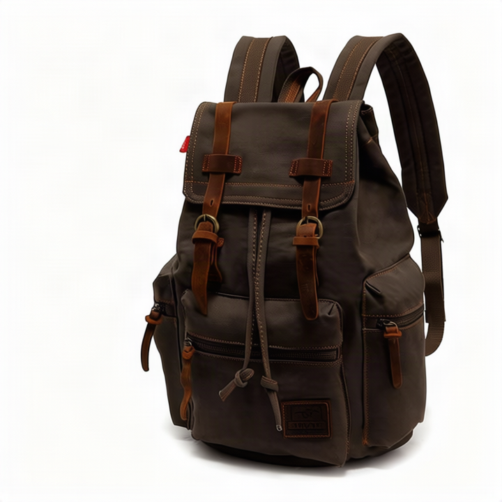 Leinen-Rucksack, 36–55 L, 15,6 Zoll, im Vintage-Stil