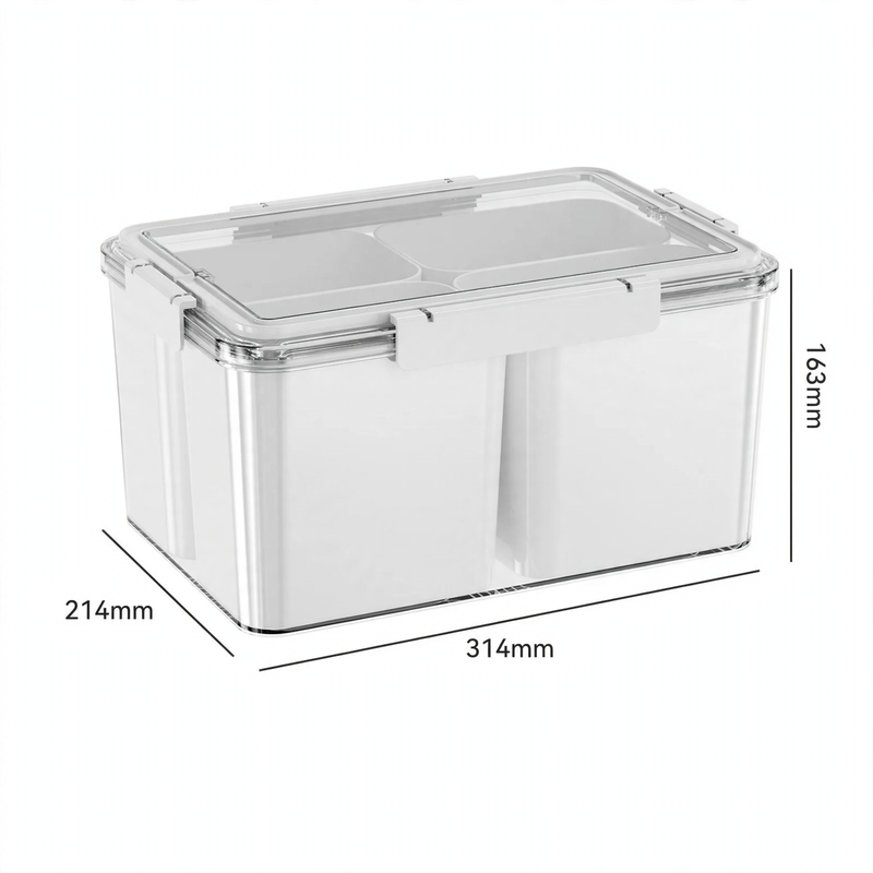 Tragbare Frischhaltebox mit Abtropfplatte