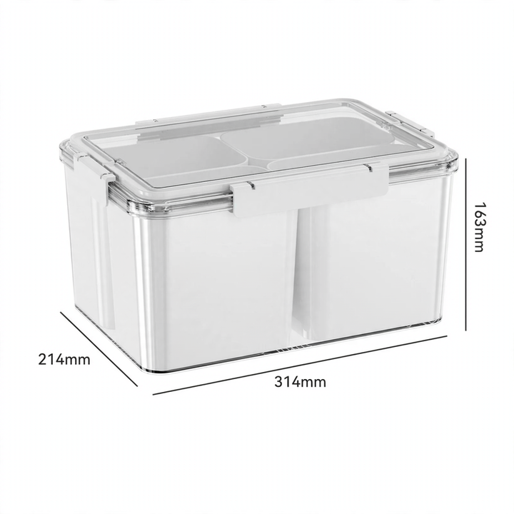 Tragbare Frischhaltebox mit Abtropfplatte
