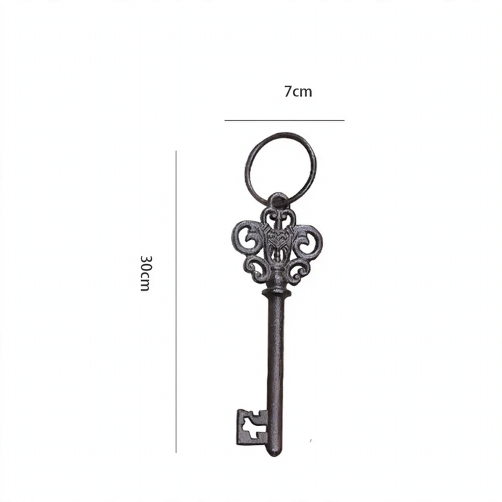 Wandhaken aus Eisen mit Schlüsselmotiven