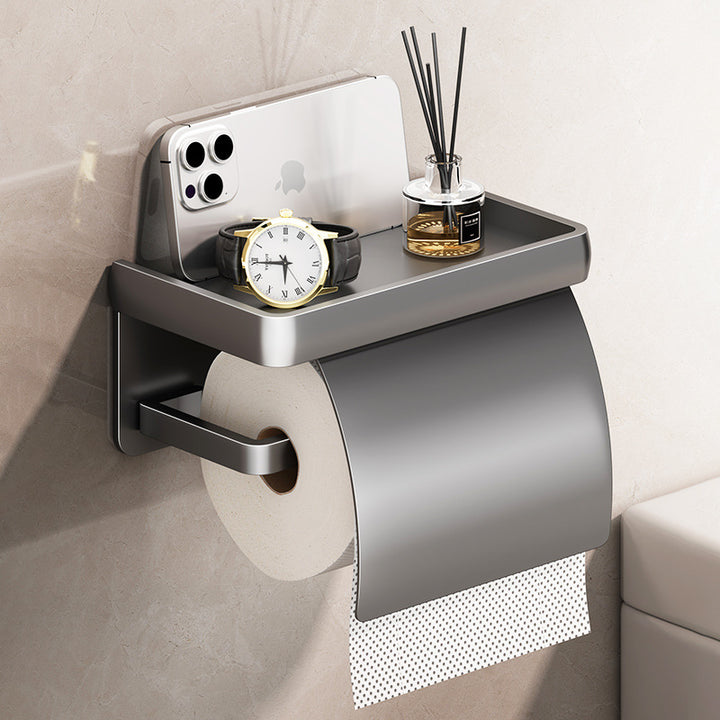 Wandmontierte Toilettenpapierbox aus Weltraum-Aluminium LH0345