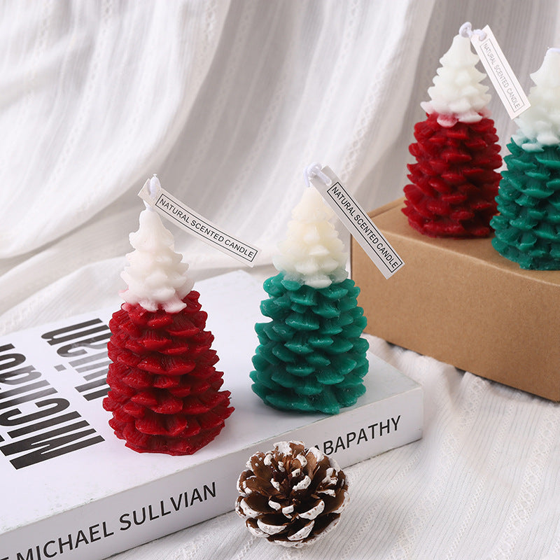 Handgeferti Weihnachtsbaum-Duftkerze aus Sojawachs