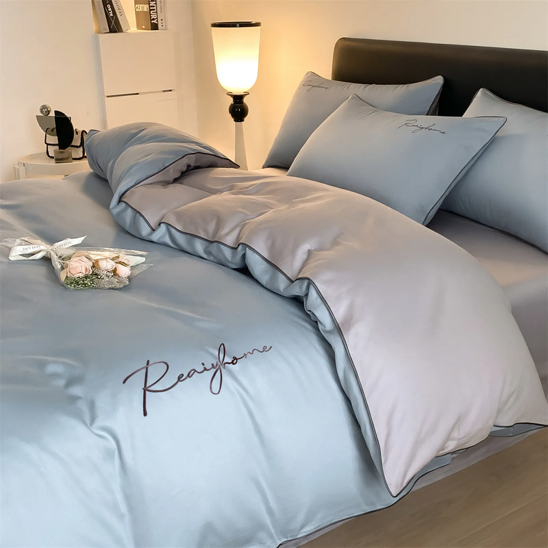 Baumwoll-Bettwäsche-Set, 4-teilig, 100 % Baumwolle