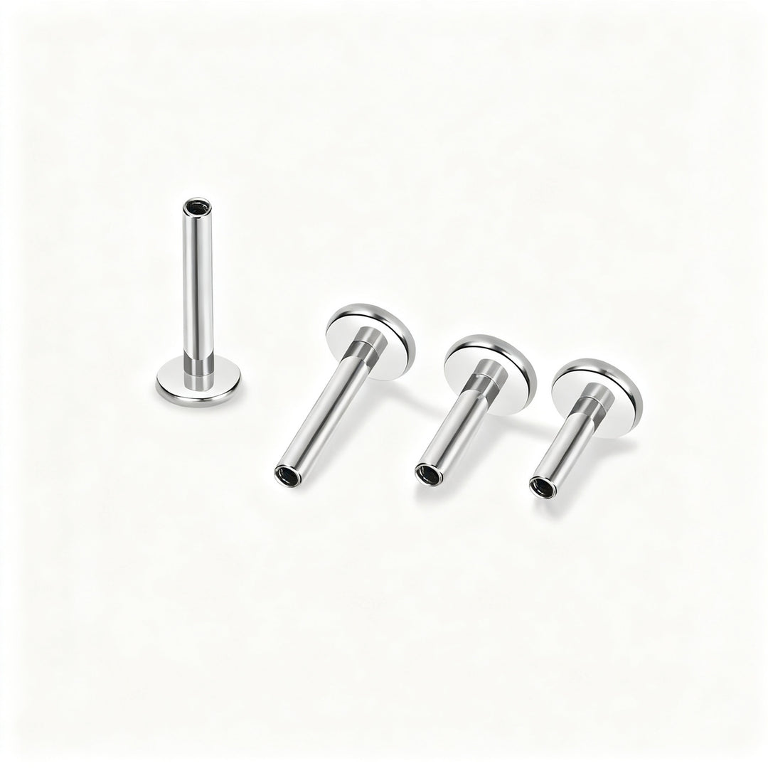 Titan-Piercingstab, flache Basis, Innengewinde