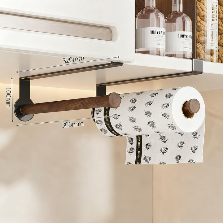 Küchenrollenhalter mit Aluminium und Walnussholz