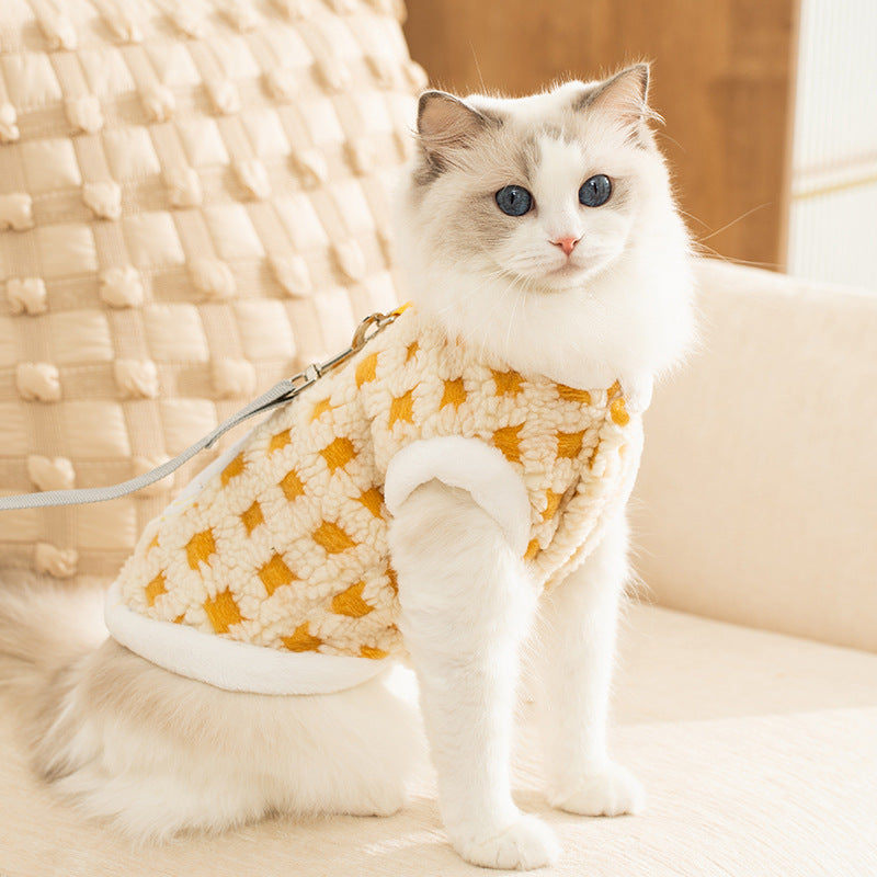 Fleece-Pullover mit Uhr-Motiv für Katzen und kleine Hunde
