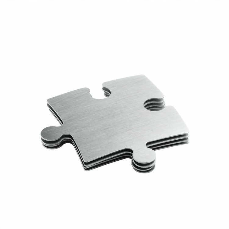 Edelstahl-Untersetzer, Puzzle-Design