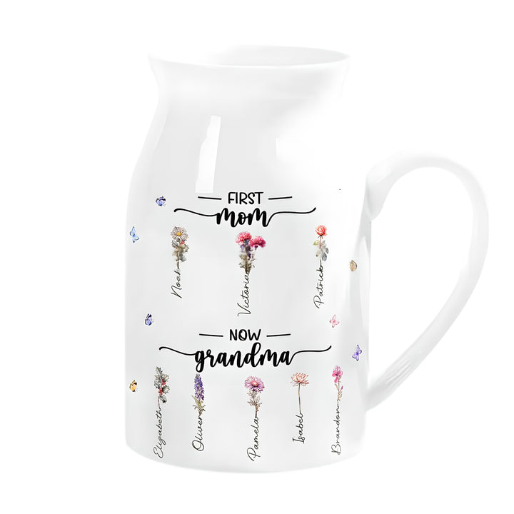 Keramik-Tasse mit Blumenmuster, 300–450 ml