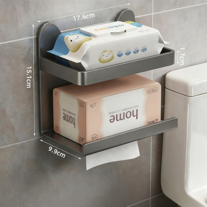 Wandmontierte Toilettenpapierbox aus Weltraum-Aluminium LH0345