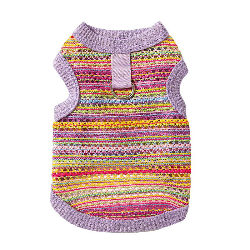 Durchbrochenes Stricktop für kleine Hunde, Sommer