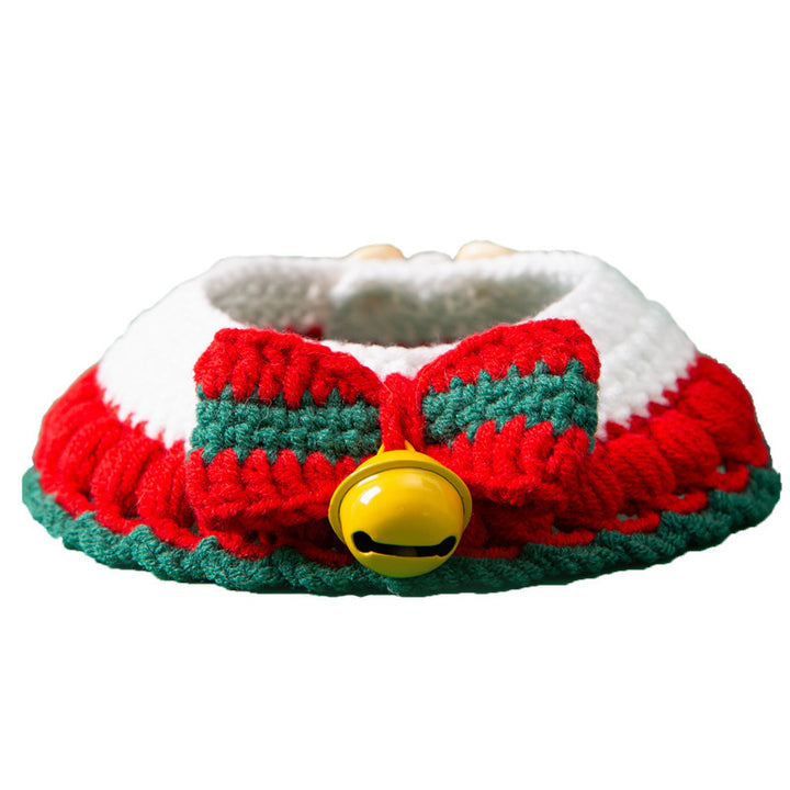 Handgestricktes Halsband für Katzen