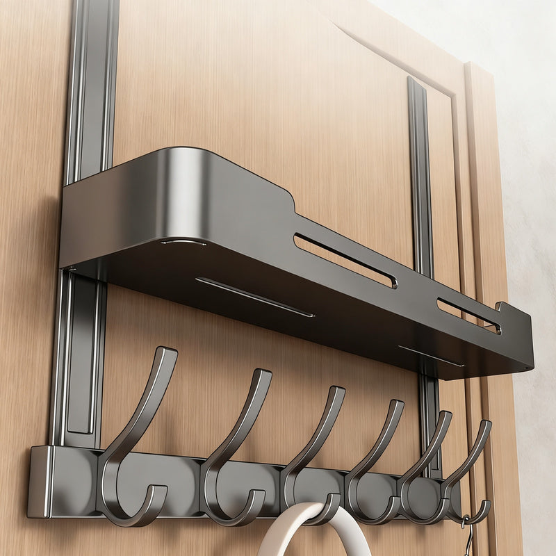 Türhaken aus Aluminium, doppellagig, bohrlochfrei