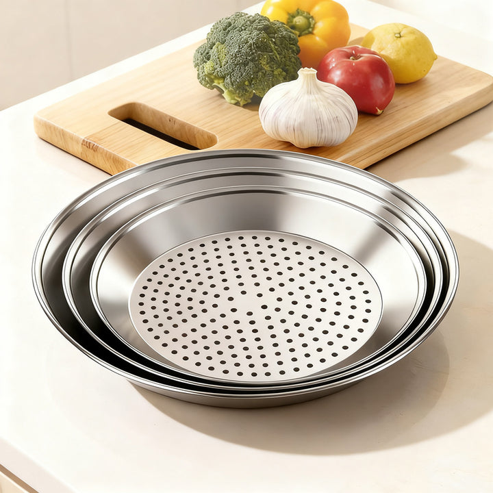 Edelstahl-Dampfgareinsatz für Woks und Pfannen