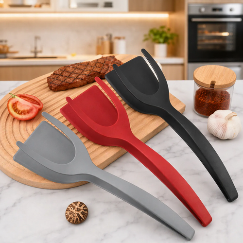 2-in-1 Pfannenwender und Lebensmittelzange, Antihaft
