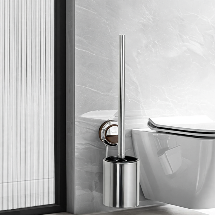 Toilettenbürste aus Edelstahl mit Saugnapf